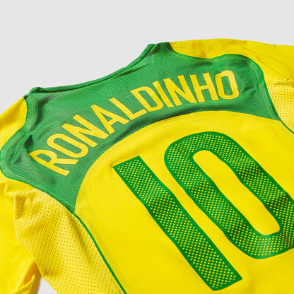 Jersey Brazil 2004 Home Retro Reissue Ronaldinho 10