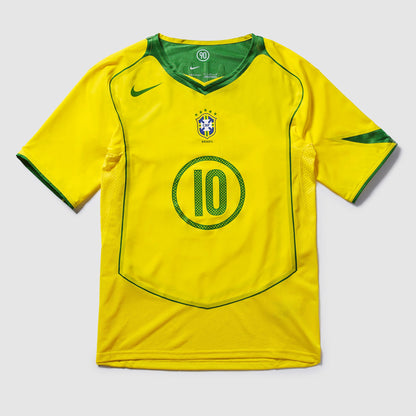 Jersey Brazil 2004 Home Retro Reissue Ronaldinho 10