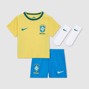 Børne-fodboldtrøjesæt Brasilien 2026 Hjemmebanetrøje VM-fan