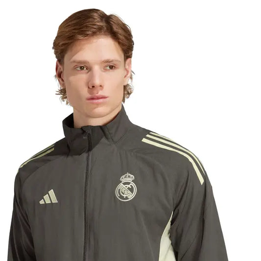 Real Madrid 2025/26 træningsjakke mørk oliven